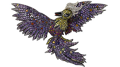 Firebird has more than 100 different coloured diamonds